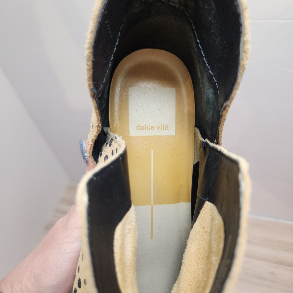 Dolce Vita Kaidie Suede Spotted Ankle Booties Size 9.5 - Picture 3 of 9